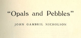 Item #2205 Opals and Pebbles. John Gambril NICHOLSON