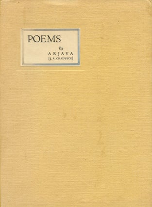 Item #2810 Poems. A. R. ARJAVA, J. A. Chadwick