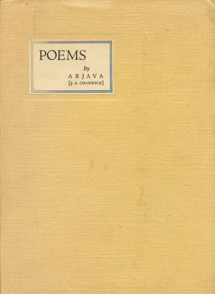 Item #2810 Poems. A. R. ARJAVA, J. A. Chadwick.
