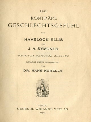 Das Kontr&auml;re Geschlechtsgef&uuml;hl. Havelock ELLIS, J. A.