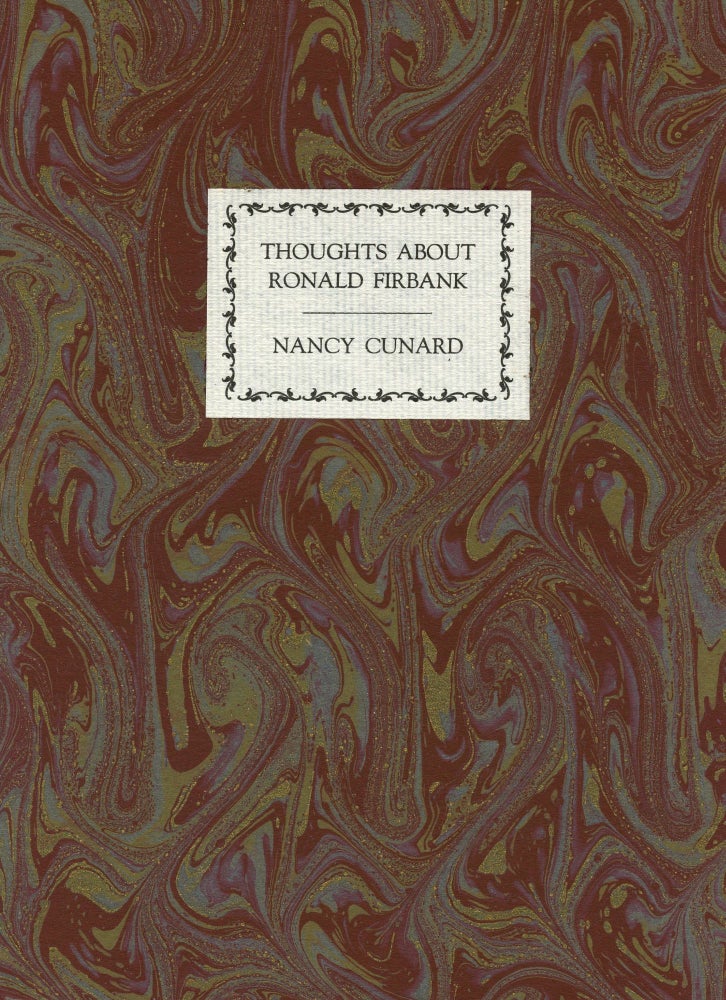 Item #3540 Thoughts about Ronald Firbank. Nancy CUNARD.