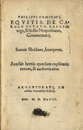 Item #4848 De Carolo octavo, Galliae rege, & bello Neapolitano, commentarii: accessit brevis...