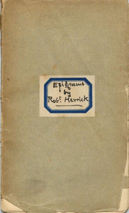 Item #5542 Appendix of Epigrams, etc. Robert HERRICK
