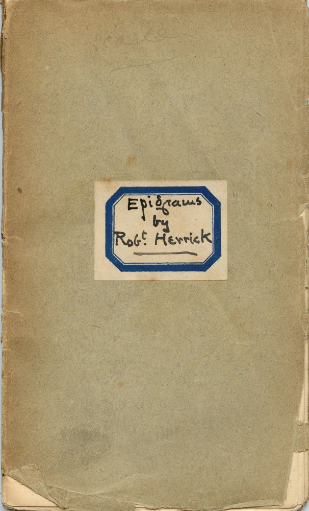 Item #5542 Appendix of Epigrams, etc. Robert HERRICK.