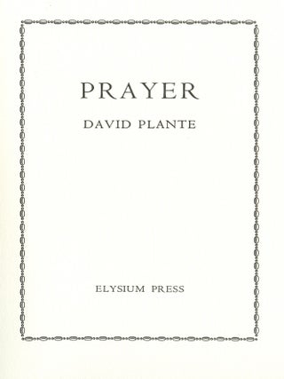 Item #5768 Prayer. David PLANTE