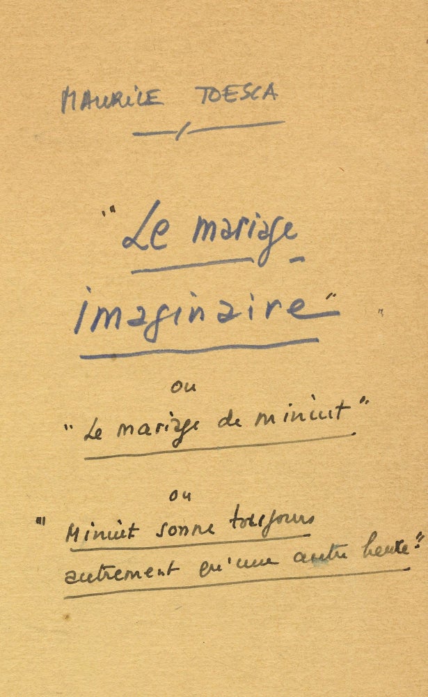Item #6053 Demain, Aprés-Demain. Maurice TOESCA, Jean Marais.