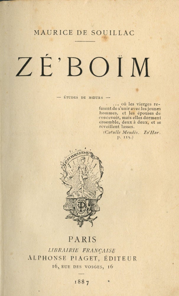 Item #6160 Zé Boem: Études de moeurs. Maurice de SOUILLAC.
