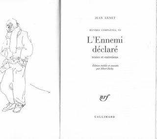 Item #6240 L'Ennemi Déclaré: Textes et Entretiens. Jean GENET