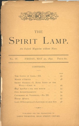 Item #6269 The Spirit Lamp. An Oxford Magazine. Sandys WASON, ed