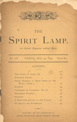 The Spirit Lamp. An Oxford Magazine