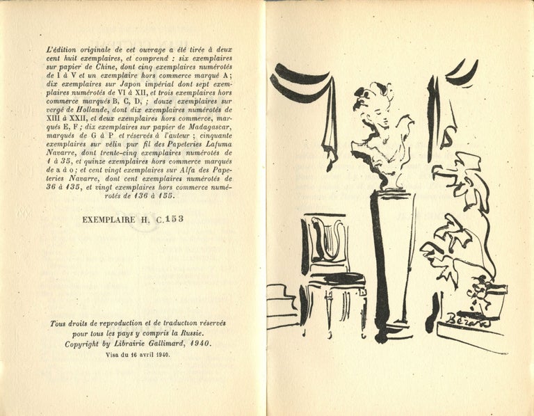 Item #6346 Les Monstres Sacrés. Portrait d'une pièce en trois actes avec trois dessins de Christian Bérard. Jean COCTEAU.