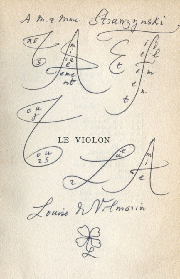 Item #6348 Le Violon. Louise de VILMORIN.