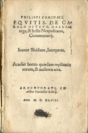 Item #6379 De Carolo octavo, Galliae rege, & bello Neapolitano, commentarii: accessit brevis...