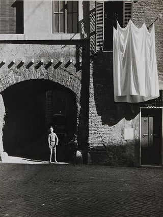 Item #6492 Boy with hanging sheets (11.5" x 11.5"). Penned notations on verso (1958). Islay LYONS