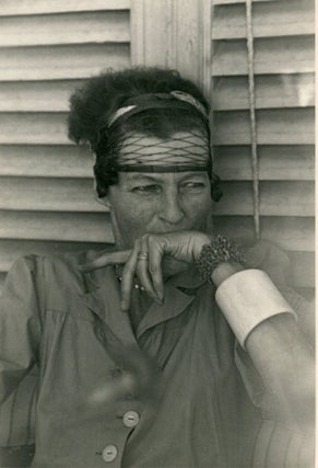 Vintage portrait of Nancy Cunard by Islay Lyons circa 1951, Capri. (5" x 7")
