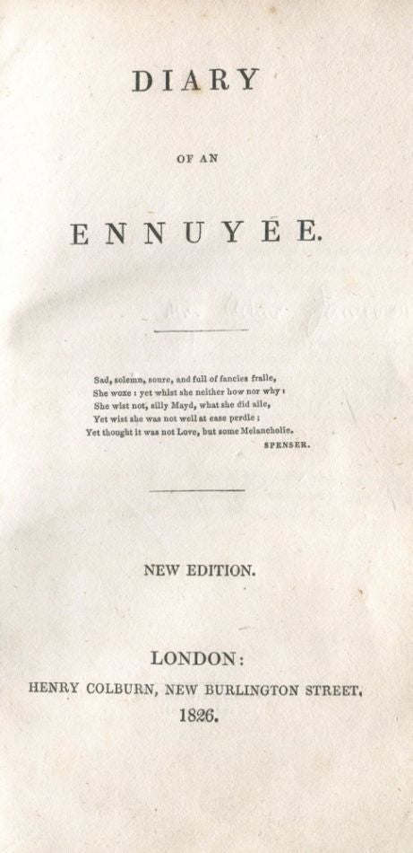 Item #6919 Diary of an Ennuyée. Anna Brownwell JAMESON.