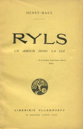 Item #7155 Ryls: Un Amour hors la Loi. HENRY-MARX