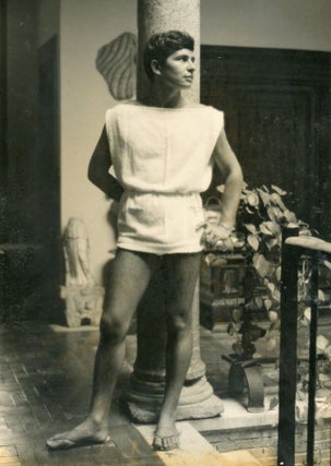 Item #7525 Portrait of standing Italian youth (8" x 11.75"). Islay LYONS