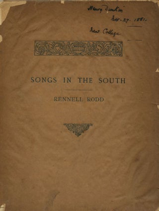 Item #7572 Songs in the South. Rennell RODD