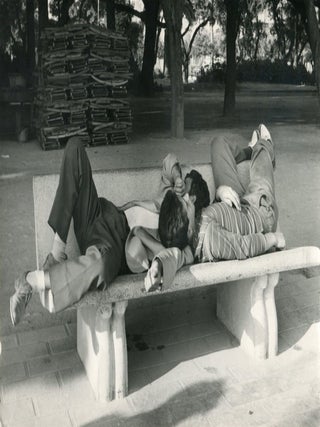 Item #7801 Boys lying on Bench. Islay LYONS