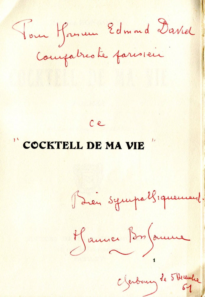 Item #7836 Cocktell de ma vie: poèmes. Maurice BONHOMME.