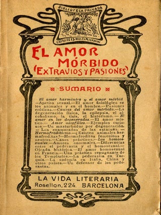 Item #7837 La Lujuria Humana (Estudio médico-Social); El Amor Morbido (Extravíos y Pasiones);...