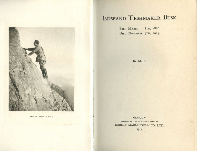 Item #7971 Edward Teshmaker Busk; born March 8th, 1886, died November 5th, 1914. E. BUSK, World War I. memorial book.