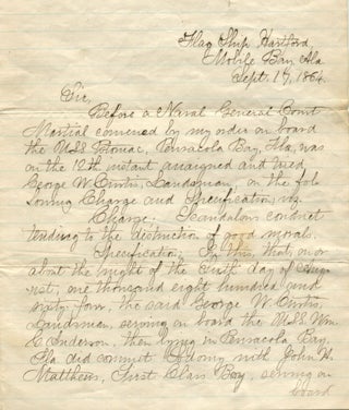 Item #8034 An extroardinary letter from Rear Admiral David G. Farragut. David FARRAGUT