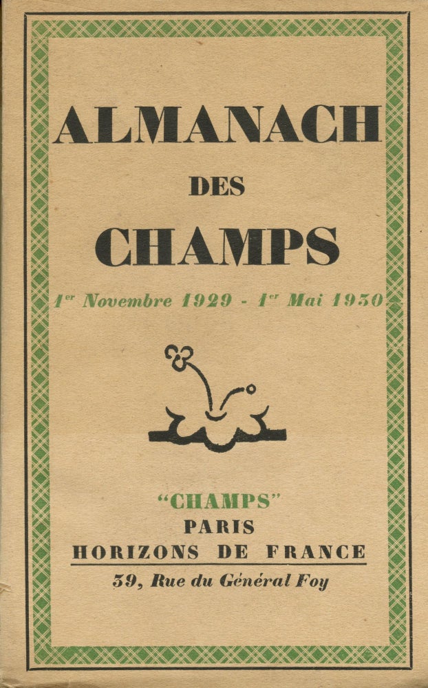 Item #8216 Almanach des Champs 1 Novembre 1929- 1 Mai 1930. Gaston GOOR.