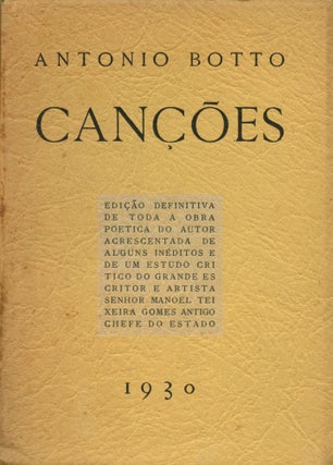 Item #8224 Canções. Antonio BOTTO