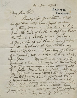 Item #8302 One ALS addressed to "My dear Ellis," likely the renowned English researcher on...