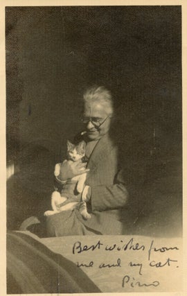 Item #8433 Photograph with cat. Giuseppe ORIOLI, Pino