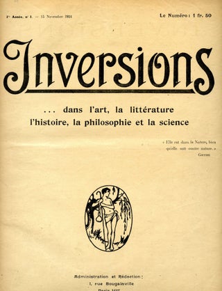 Item #8730 INVERSIONS Dans l'art, la littérature, l'histoire, la philosophie et la science;...