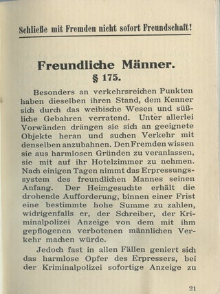 Warnungen! Belehrungen und Schutz gegen