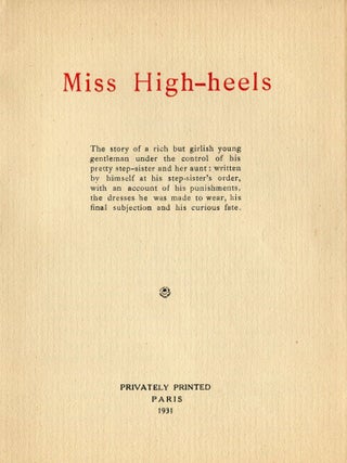 Item #8998 Miss High-heels. ANONYMOUS