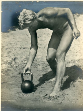 Young man with weight. Kurt REICHERT, attrib.