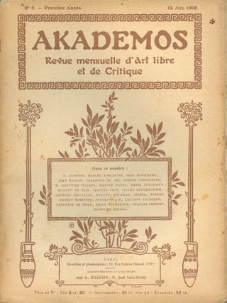Akademos: Revue Mensuelle d'Art Libre et de Critique. Jacques d'Adelsw&auml;rd FERSEN.