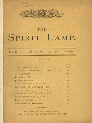 Item #9186 The Spirit Lamp. Alfred DOUGLAS, Sandys Wason