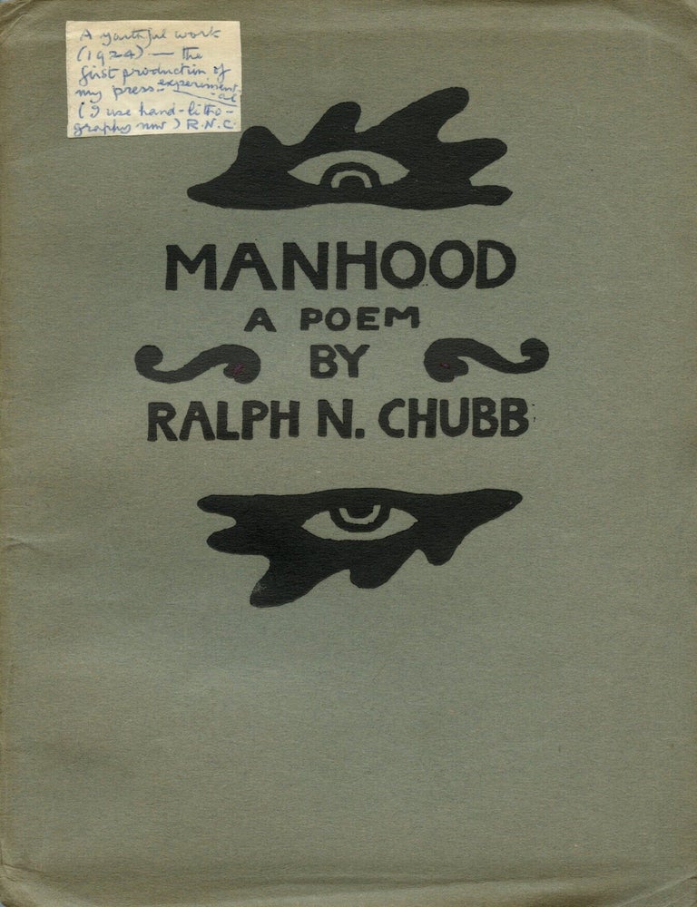 Item #9245 Manhood- A Poem. Ralph CHUBB.